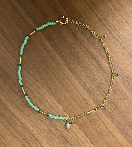 Collier réversible Néo ♢ charm amazonite