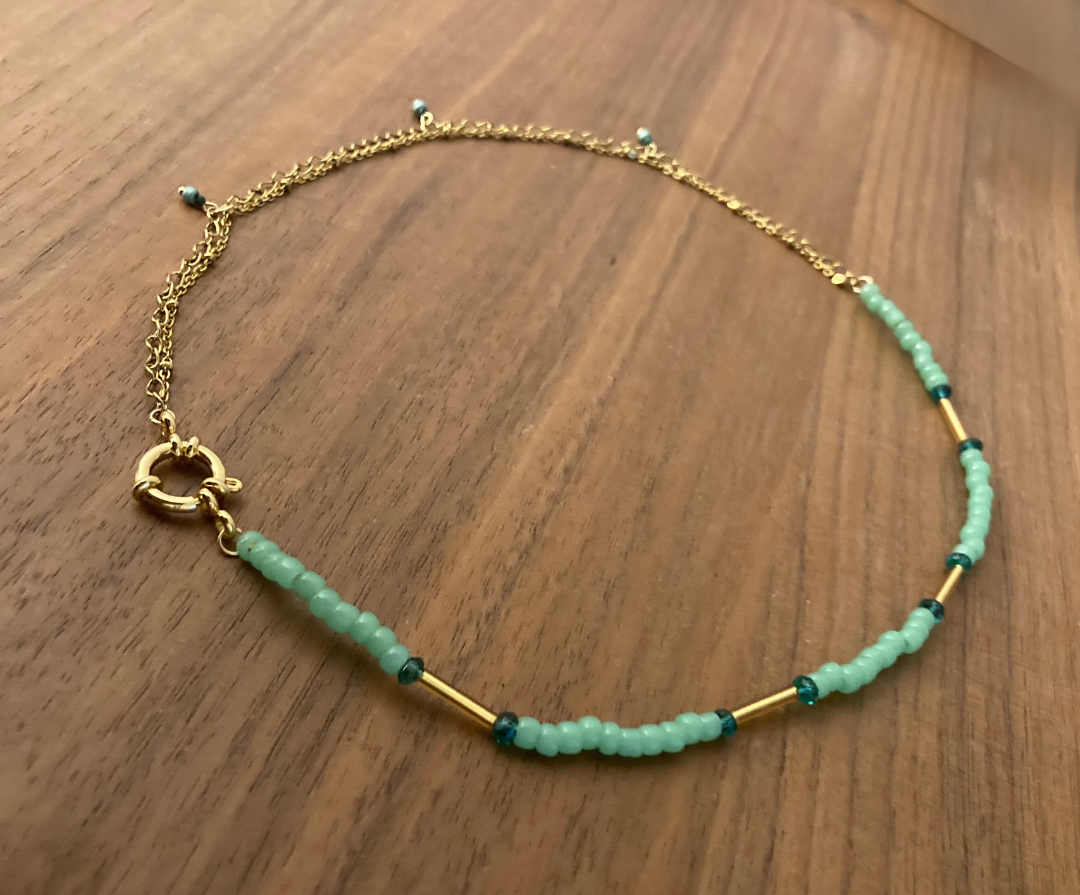Collier réversible Néo ♢ charm amazonite