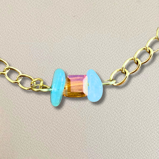 Bracelet Iris orange • pierres d'aventurine