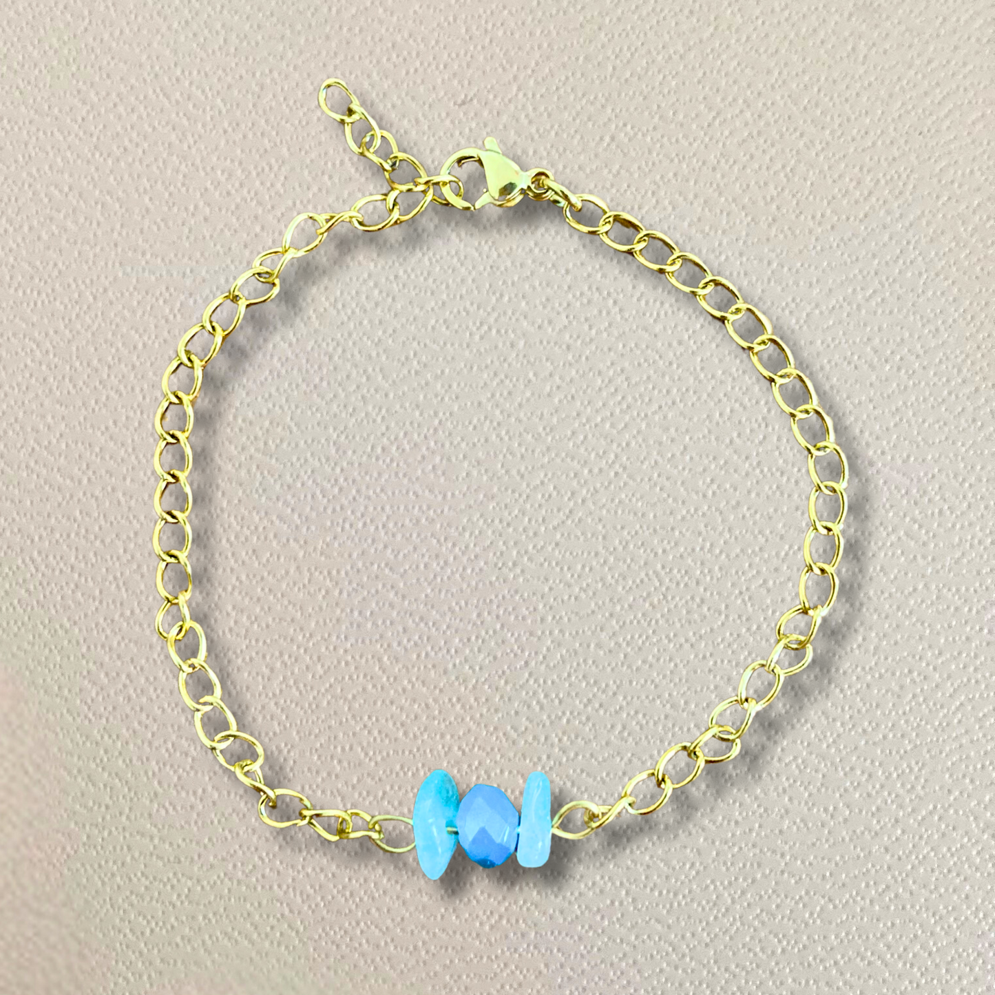 Bracelet Iris bleu • pierre d'aventurine