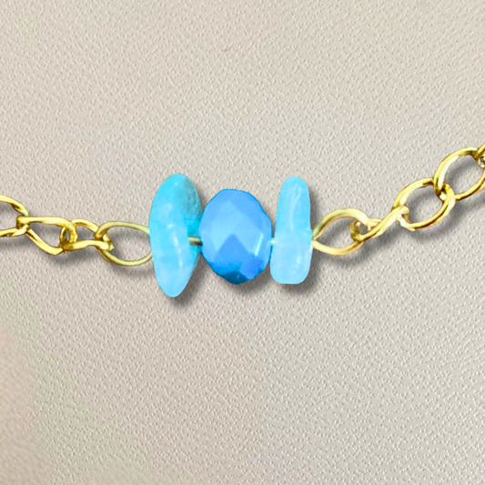 Bracelet Iris bleu • pierre d'aventurine