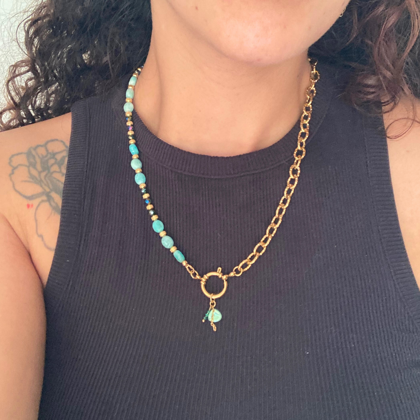 Collier Alizée • pierres d'amazonite