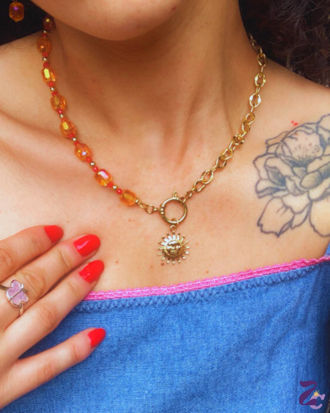 Collier lumineux Alma • charm soleil