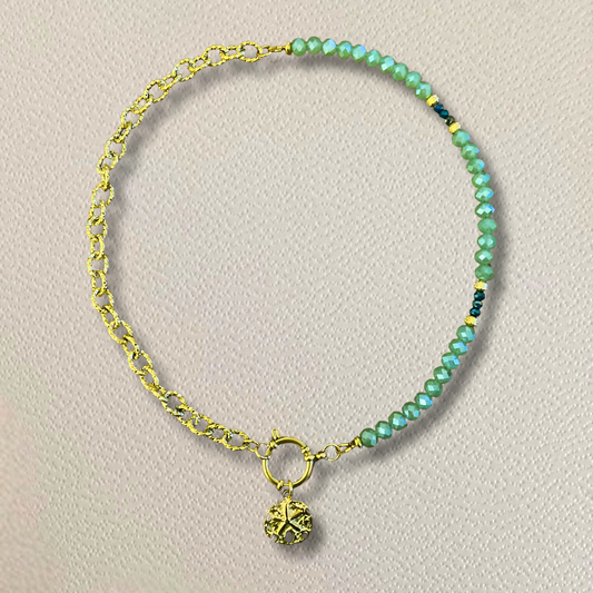 Collier Calypso vert • charm sand dollar