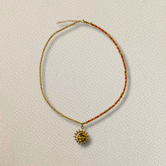 Collier flamboyant Sirocco • charm mi-soleil / mi-lune