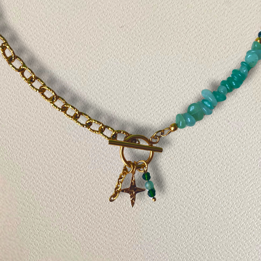 Collier Vespera • charm scintillant et fermoir en T