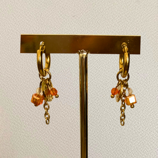 Créoles Opis • charm scintillant orange