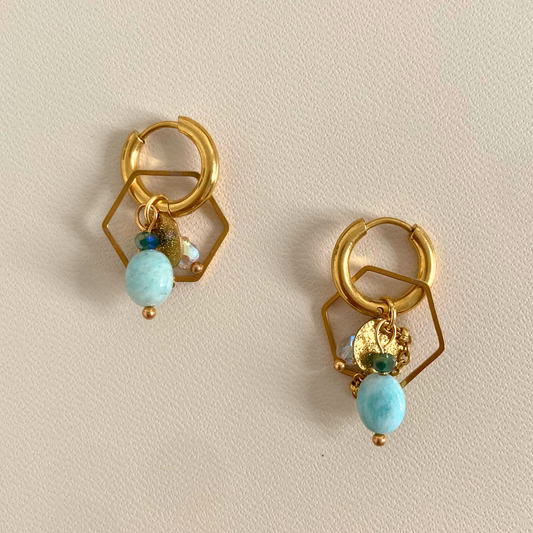 Créoles Zéphyra • pierres d'amazonite