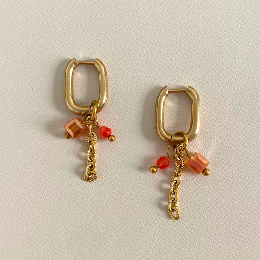 Créoles ovales Hestia scintillantes • pierres d'agate