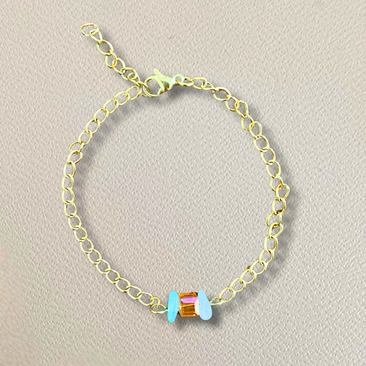 Bracelet Iris orange • pierres d'aventurine