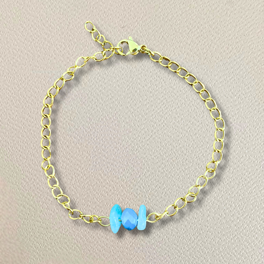 Bracelet Iris bleu • pierre d'aventurine