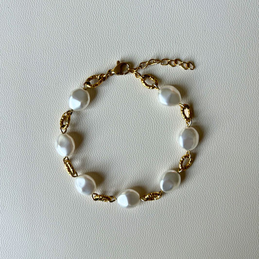 Bracelet Nymphéa • perles nacrées