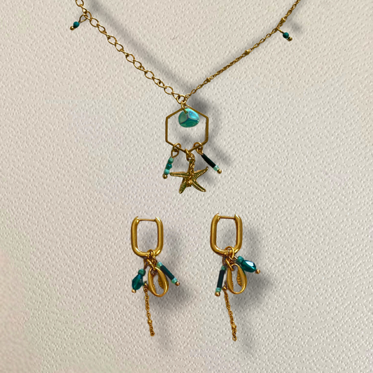 Coffret duo « Trésors marins » • collier et créoles