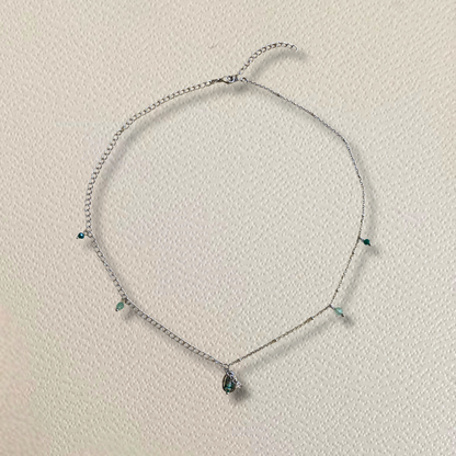 Collier fin argenté • charm coquille cauri