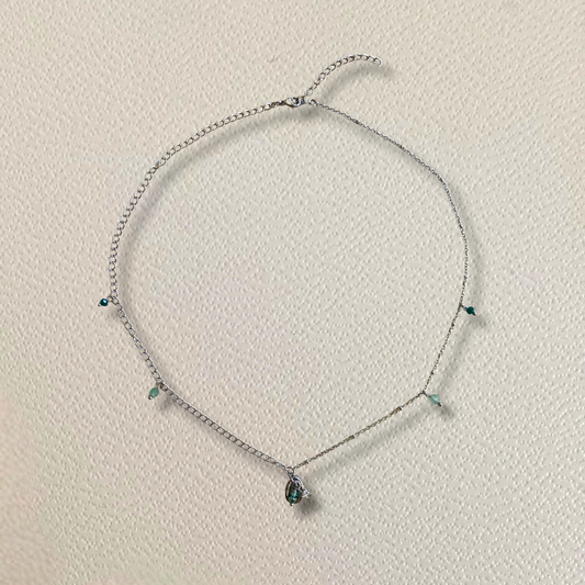 Collier fin argenté • charm coquille cauri