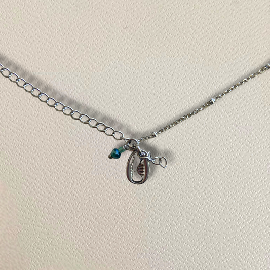 Collier fin argenté • charm coquille cauri