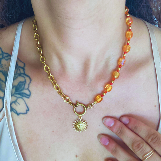 Collier lumineux Alma • charm soleil
