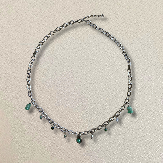Collier argenté • charm coquille cauri
