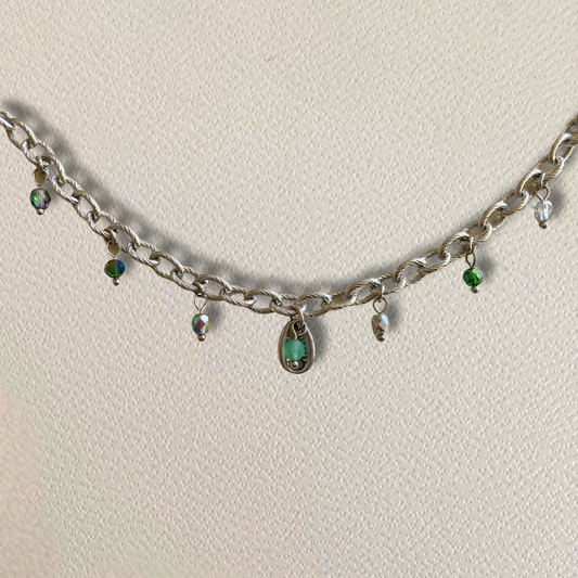 Collier argenté • charm coquille cauri