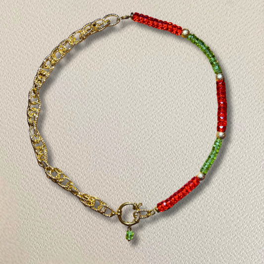 Collier Catalia avec péridot ♢ laiton plaqué or