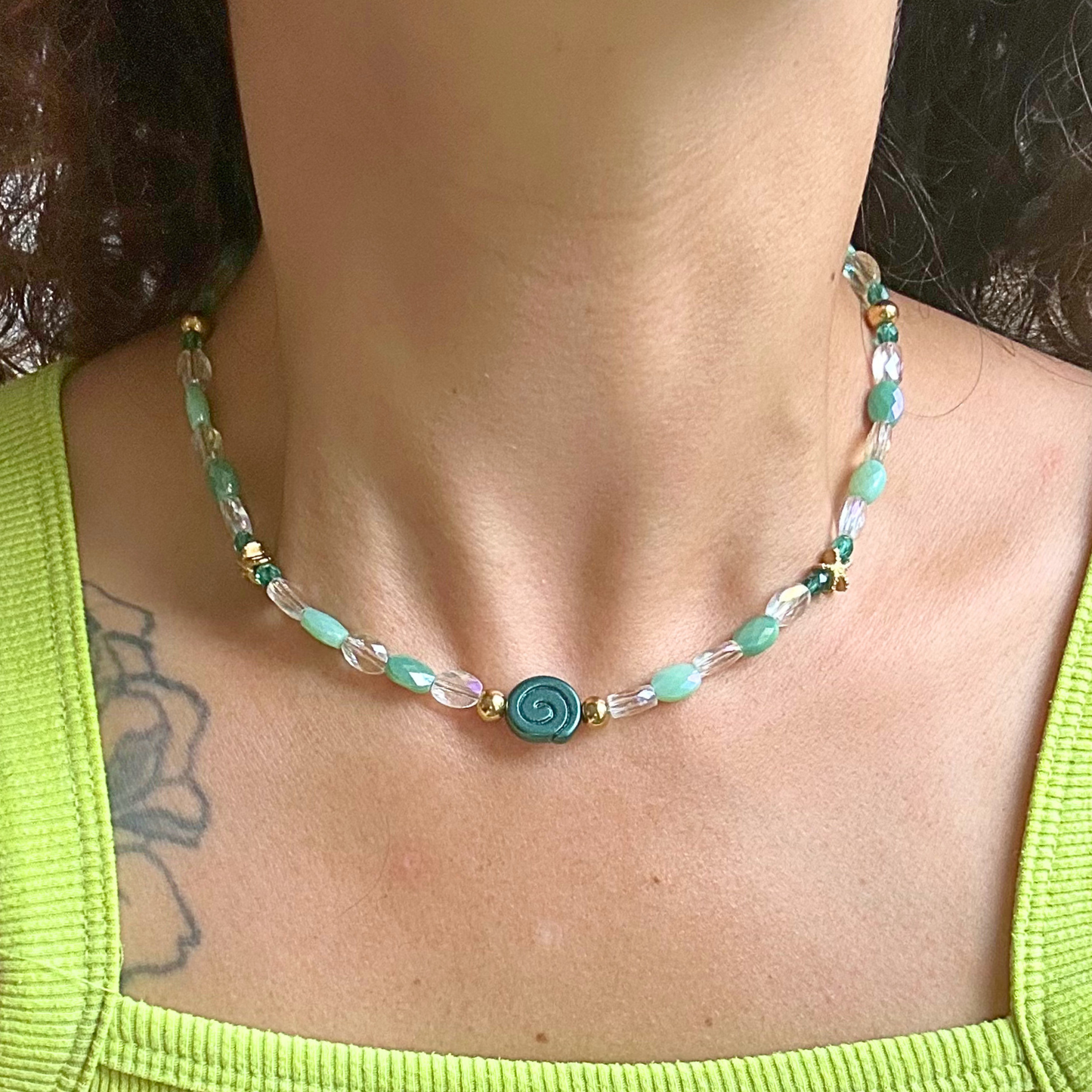 Collier irisé Lucélia • Oeil de Sainte Lucie