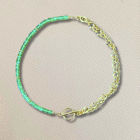 Collier Léa vert • pierres péridot