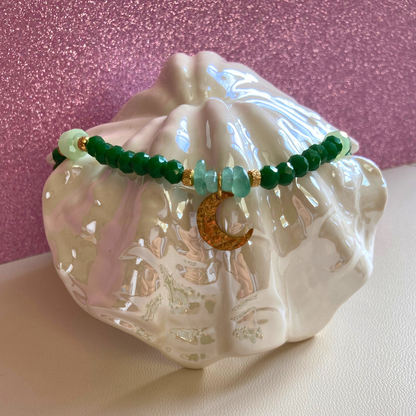 Collier Lunaria • charm lune martelée