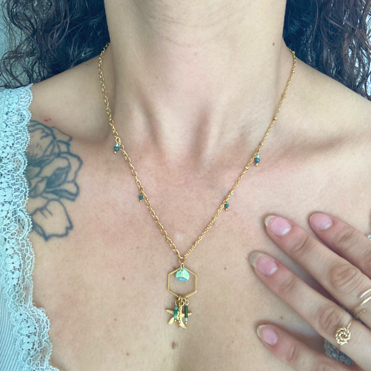 Coffret duo « Trésors marins » • collier et créoles