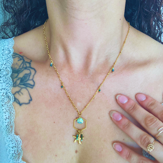 Collier Méra • pendentif "à la plage"