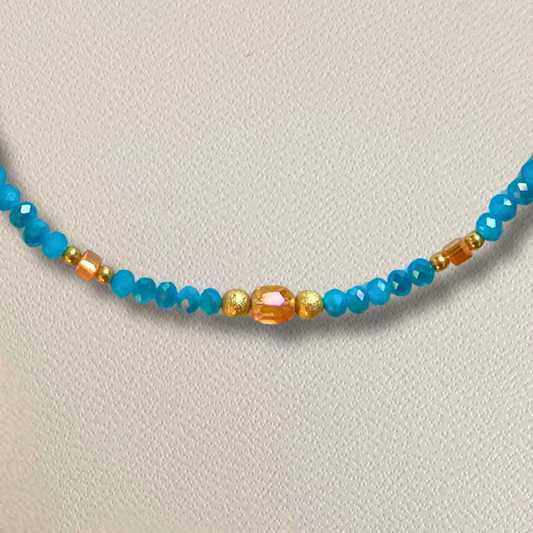 Collier Rhodé • cristal de verre tchèque