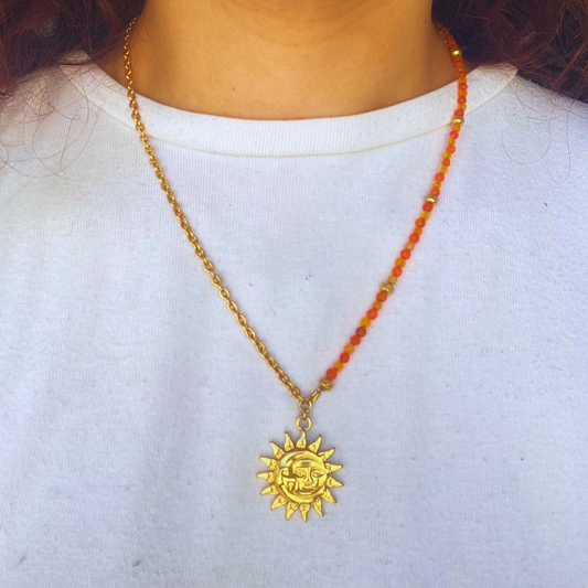 Collier flamboyant Sirocco • charm mi-soleil / mi-lune