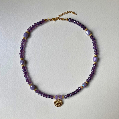 Collier Solaria • charm soleil martelé