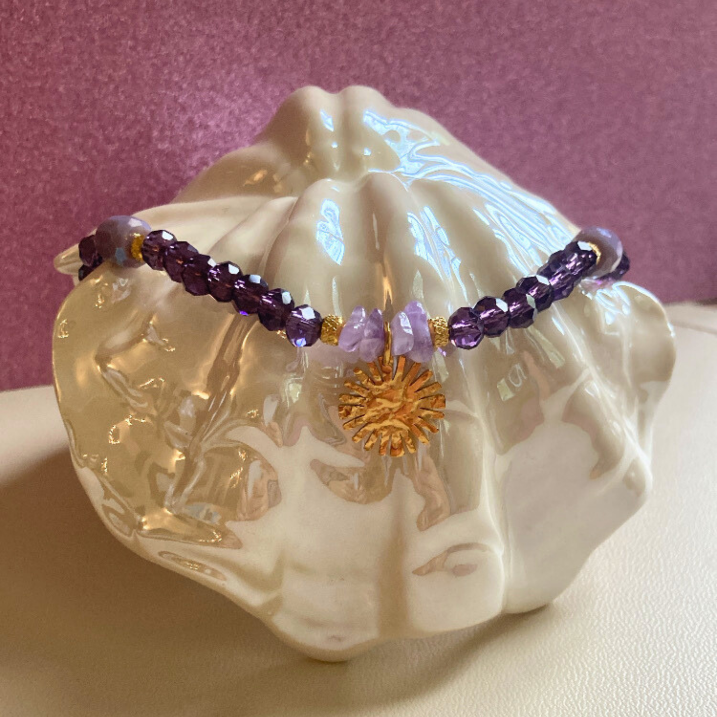 Collier Solaria • charm soleil martelé