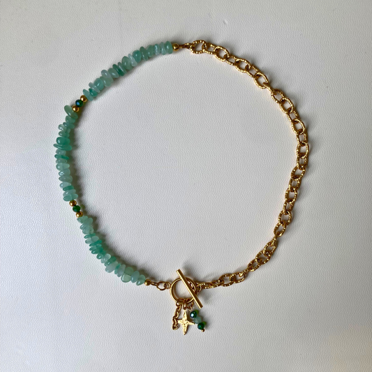 Collier Vespera • charm scintillant et fermoir en T