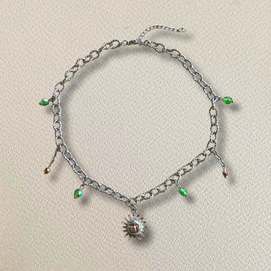 Collier argenté • charm Soleil