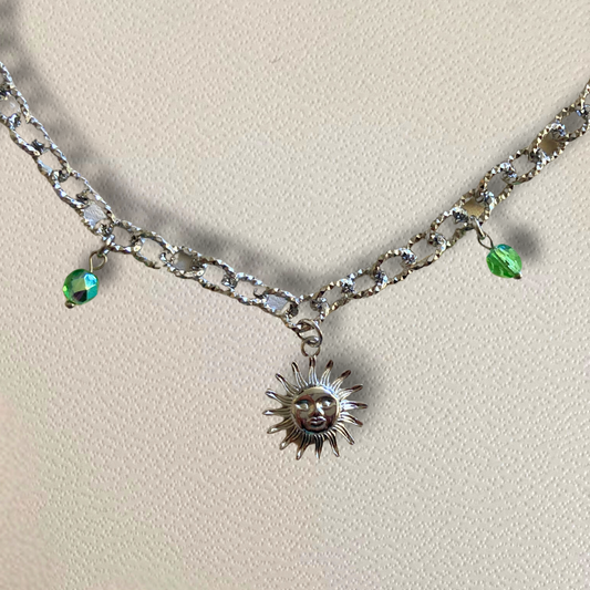 Collier argenté • charm Soleil