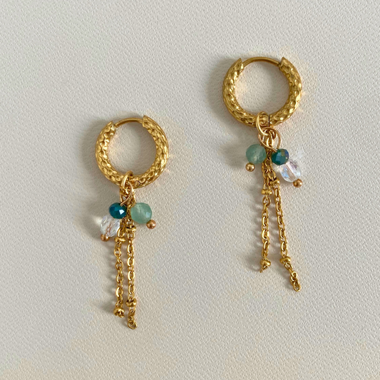 Créoles ciselées Callista • pierres d'aventurine