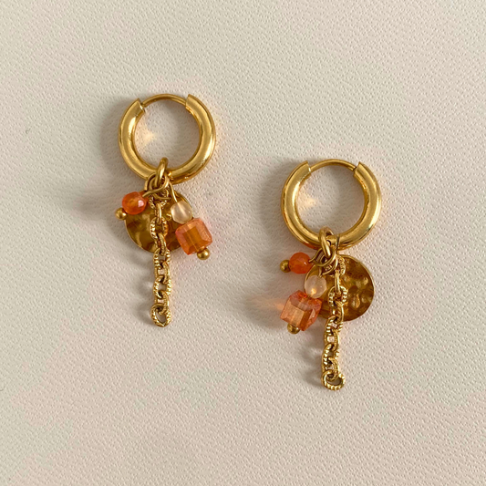 Créoles Opis • charm scintillant orange