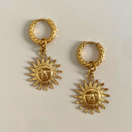 Créoles ciselées Soleil doré